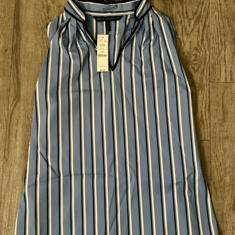 NWT White House Black Market Striped Sleeveless Top ~ SZ:6